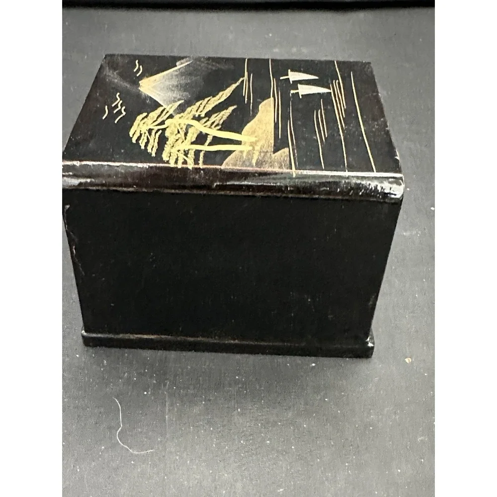 Antique Handpainted 2-drawer Box‎ Vintage Rare Japanese